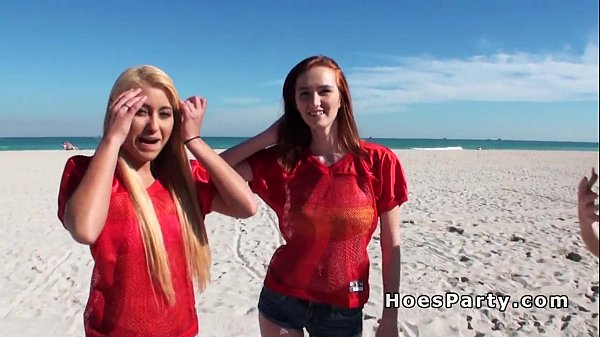 After football babes have foursome party pov